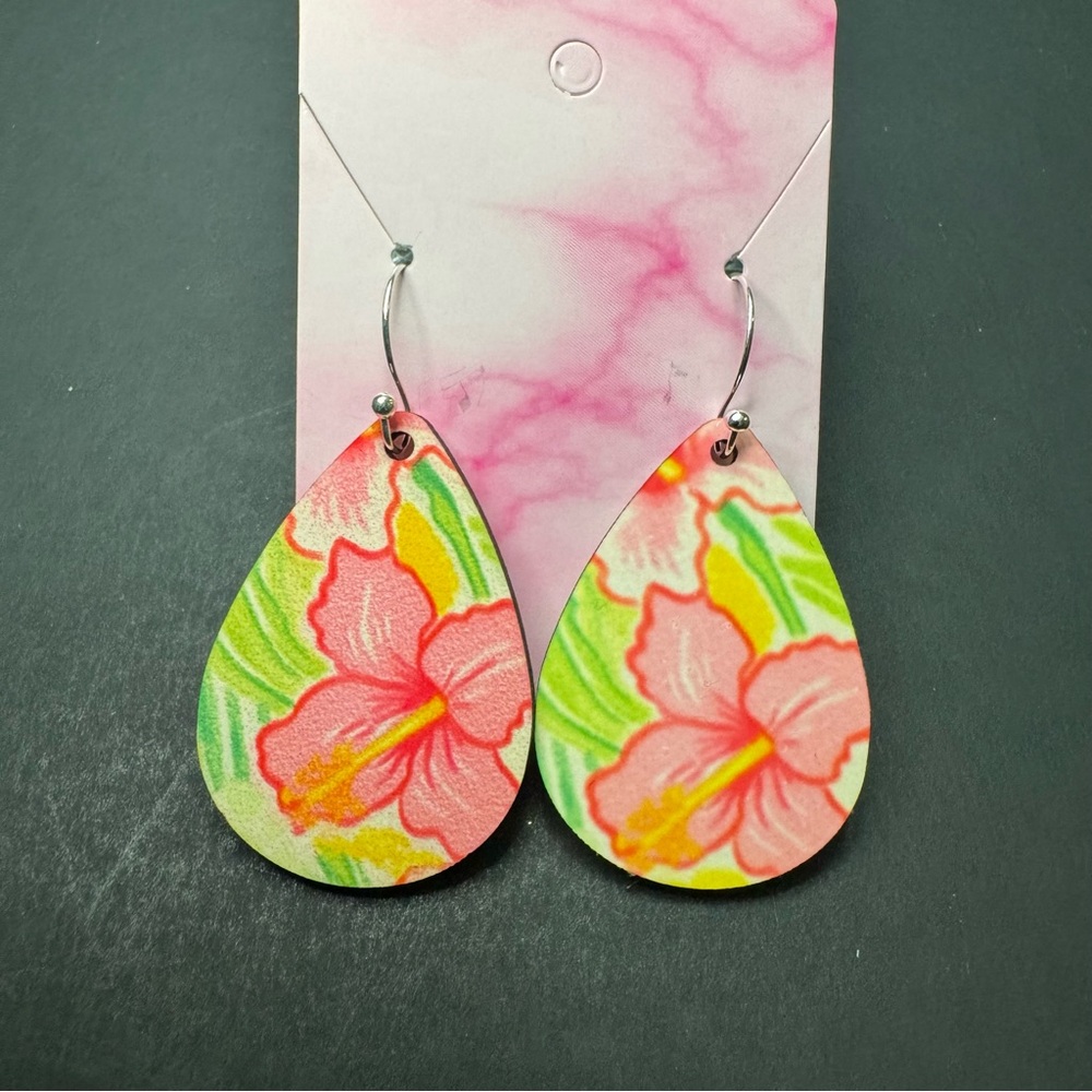 Hand Crafted Reversible Wood Earrings on Silver Plated Hooks